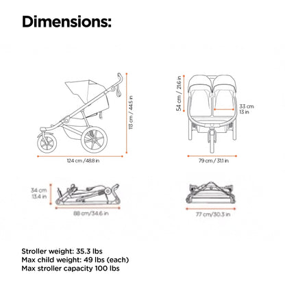 Thule Urban Glide 3 Single Child All-Terrain Stroller, Lightweight, Air-Filled Tires & Suspension, Integrated Hand Brake