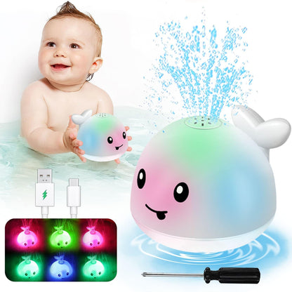 Toddla Whale Bath Toy Sprinkler - Water Pool Toys for Toddlers 1-3, Light Up Floating Baby Bath Toys, Birthday Gift for 1 2 3 4 5 Year Old Boys Girls,, Water Sensory Toys for Kids