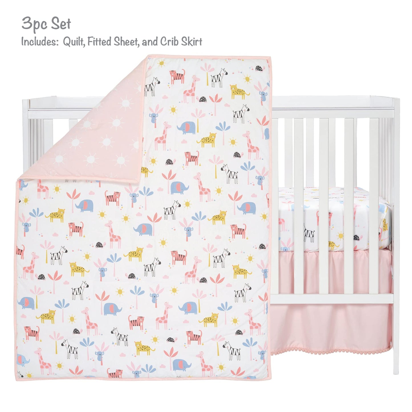 Lambs & Ivy Disney Baby Pooh Bear & Pals Cotton 3Piece Nursery Crib Bedding Set