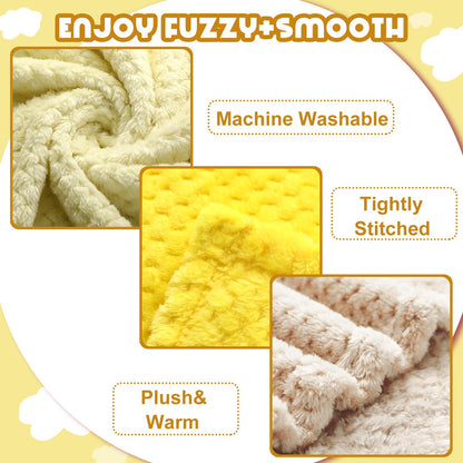 Frienda 4 Pcs Baby Fuzzy Blanket Fluffy Baby Blanket for Boys Girls Soft Warm Infant Newborn Toddler Receiving Nursery Bed Supplies, 32 x 24 Inch(Pink Color)