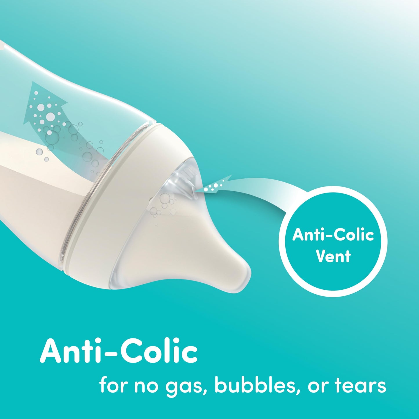 NUK Perfect Match 2-in-1 Natural and Anti-Colic Bottle with Medium Flow, Wide, Adaptable Nipple, 8oz., 4 Pack, BPA Free