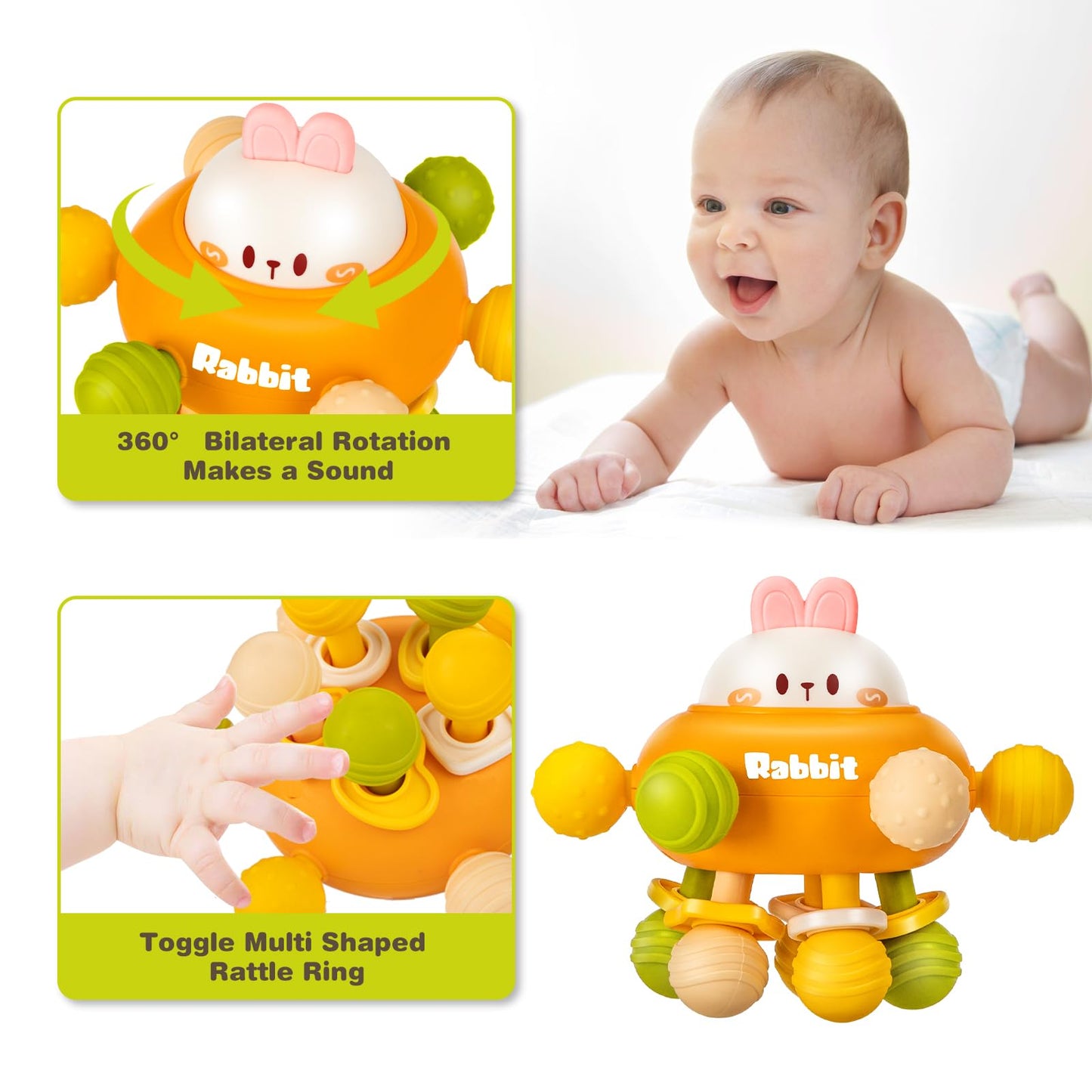 Baby Montessori Sensory Toys for 0-6 6-12 Months, Baby Teether Teething Toys for Babies 0 3 6 9 12 18 Months, Newborn Infant Learning Developmental Toys Gifts for 1 2 Year Old Boys Girls