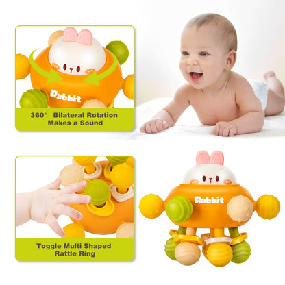 Baby Montessori Sensory Toys for 0-6 6-12 Months, Baby Teether Teething Toys for Babies 0 3 6 9 12 18 Months, Newborn Infant Learning Developmental Toys Gifts for 1 2 Year Old Boys Girls