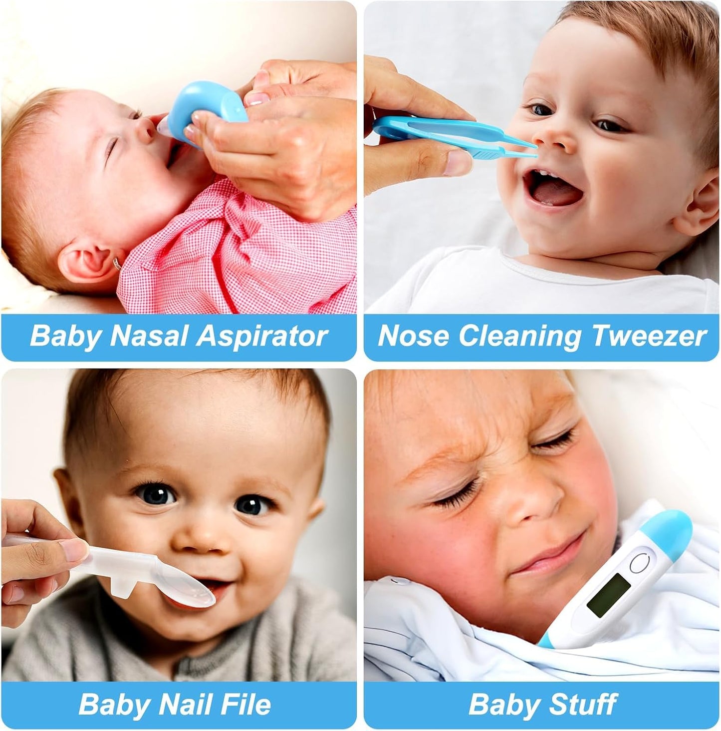 Baby Grooming Kit, Infant Safety Care Set with Hair Brush Comb Nail Clipper Nasal Aspirator,Baby Essentials Kit for Newborn Girls Boys (Pink Baby Grooming kit)