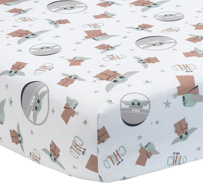 Lambs & Ivy Disney Baby Forever Mickey Mouse White Fitted Crib Sheet