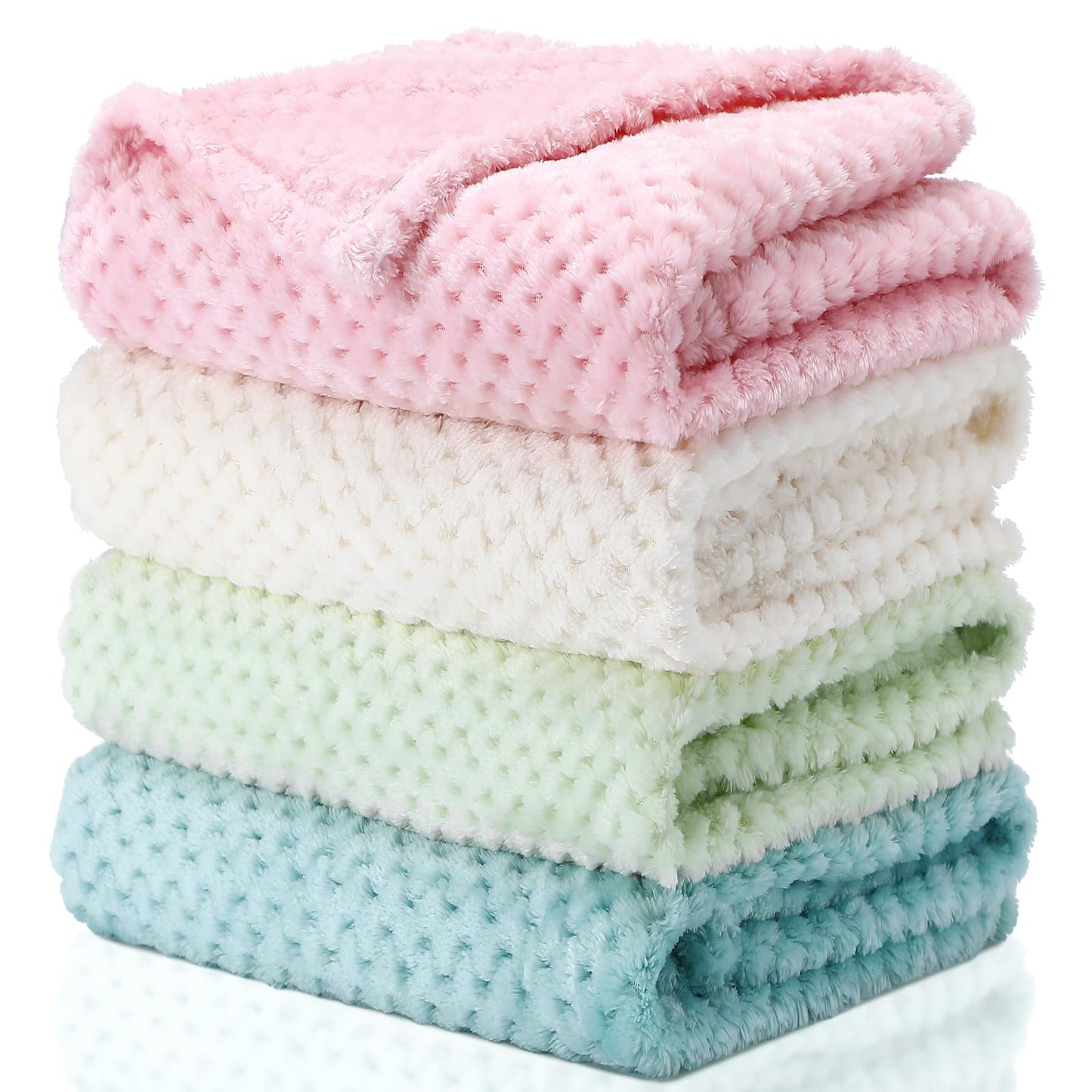 Frienda 4 Pcs Baby Fuzzy Blanket Fluffy Baby Blanket for Boys Girls Soft Warm Infant Newborn Toddler Receiving Nursery Bed Supplies, 32 x 24 Inch(Pink Color)
