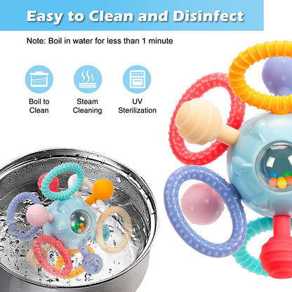 Baby Montessori Sensory Toys for 0-6 6-12 Months, Baby Teether Teething Toys for Babies 0 3 6 9 12 18 Months, Newborn Infant Learning Developmental Toys Gifts for 1 2 Year Old Boys Girls