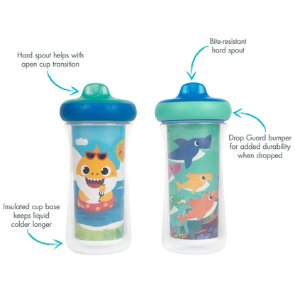 The First Years Disney Minnie Mouse Insulated Sippy Cups - Insulated Toddler Cups with Bite-Resistant Hard Spout - 9 Ounces - 2 Count