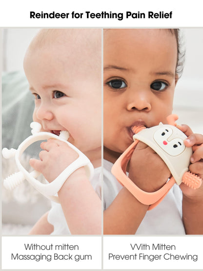 Smily Mia Penguin Teethers, Silicone TeethingToys for Babies 0-6Months, Baby Teethers for 3-6Months, Hand Teether for Infants, Teething/Teether Pacifiers for Infants, Light Purple
