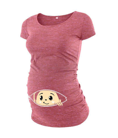 Pack of 3 Maternity Shirts for Women - Casual Graphic Pregnancy Announcement Shirt for Mom to Be