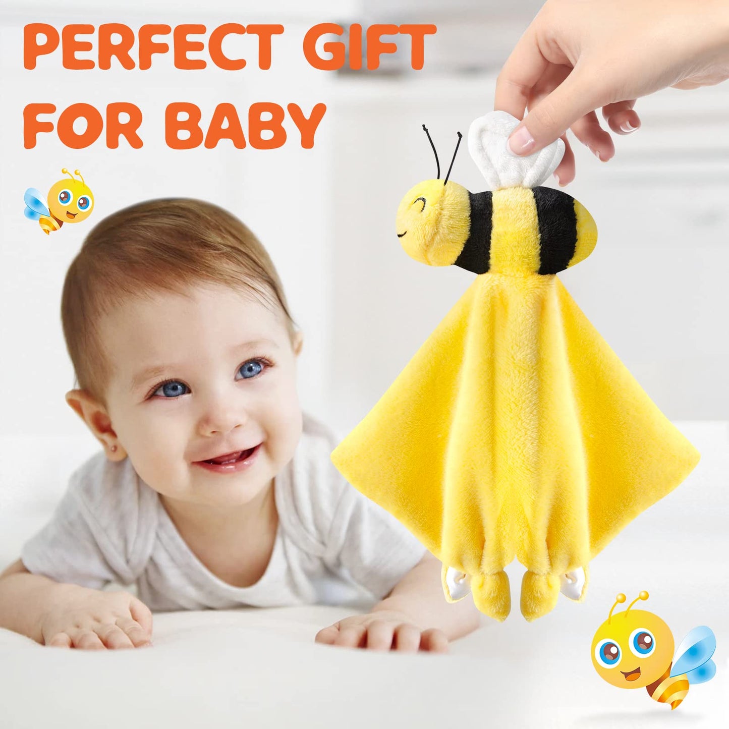 Pro Goleem Elephant Security Blanket, Soft Lovey Unisex Lovie Baby Gifts for Boys and Girls Snuggle Toy Stuffed Animal Newborn Essentials and Items Grey 16 Inch