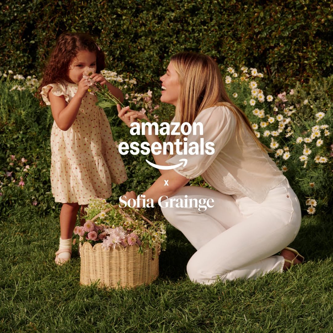 Amazon Essentials x Sofia Grainge Toddlers and Baby Girls' Cotton Casual Fit and Flare Dress