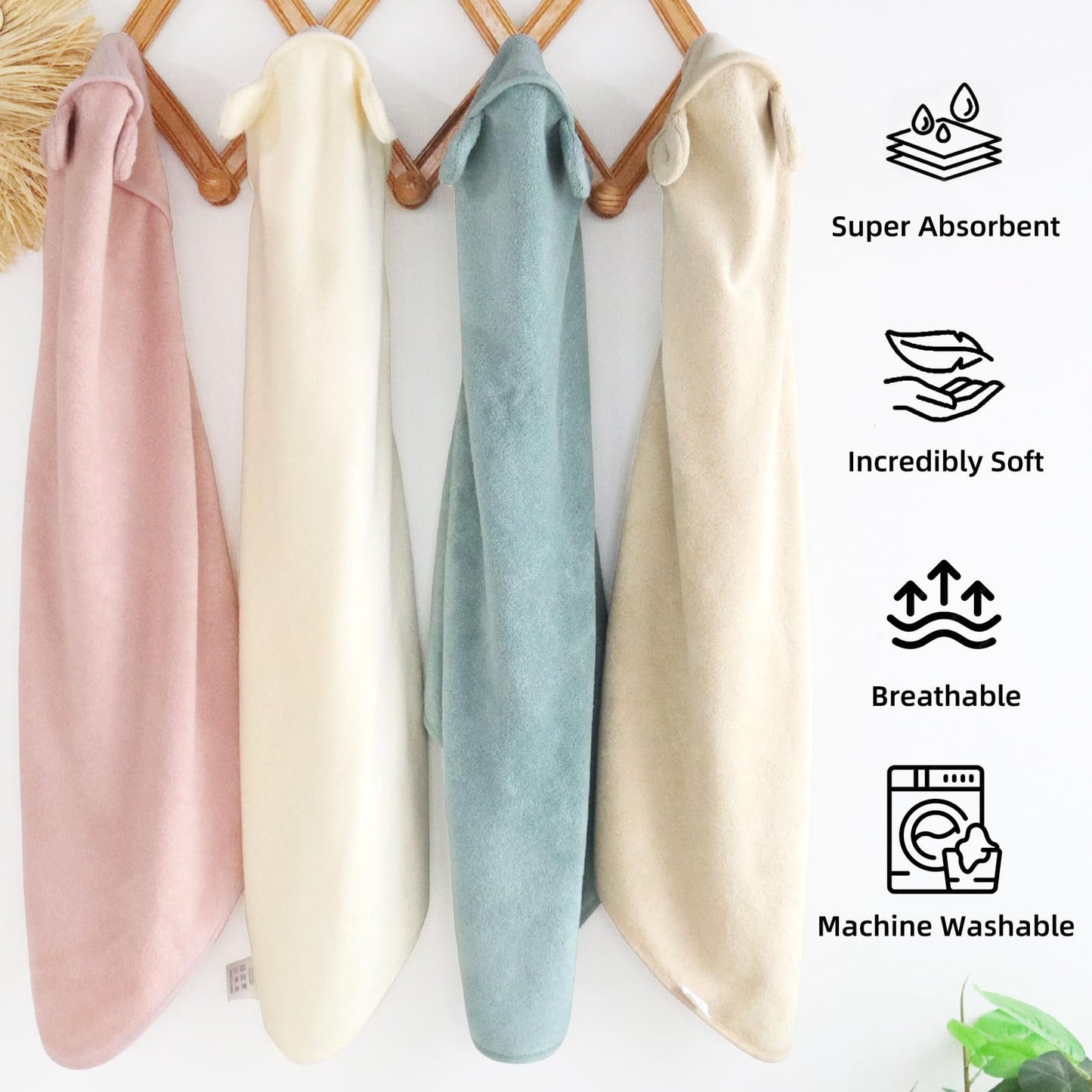 LifeTree 1 Pack Baby Hooded Towel with 1 Pack Washcloth for Newborn, 100% Cotton Bath Towel for Babies, Infant, Toddler and Kids, Thick,Soft and Absorbent, 30 * 30 Inches, Newborn Essentials, Pink