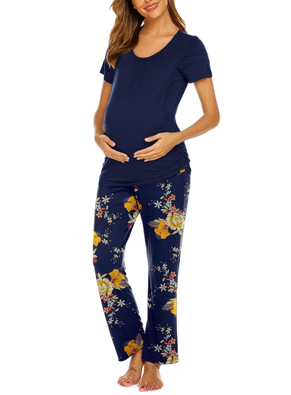 Ekouaer Womens Nursing Pajamas Maternity Breastfeeding Pjs Sleepwear Layer Soft Postpartum Lounge Set Pregnancy Clothes
