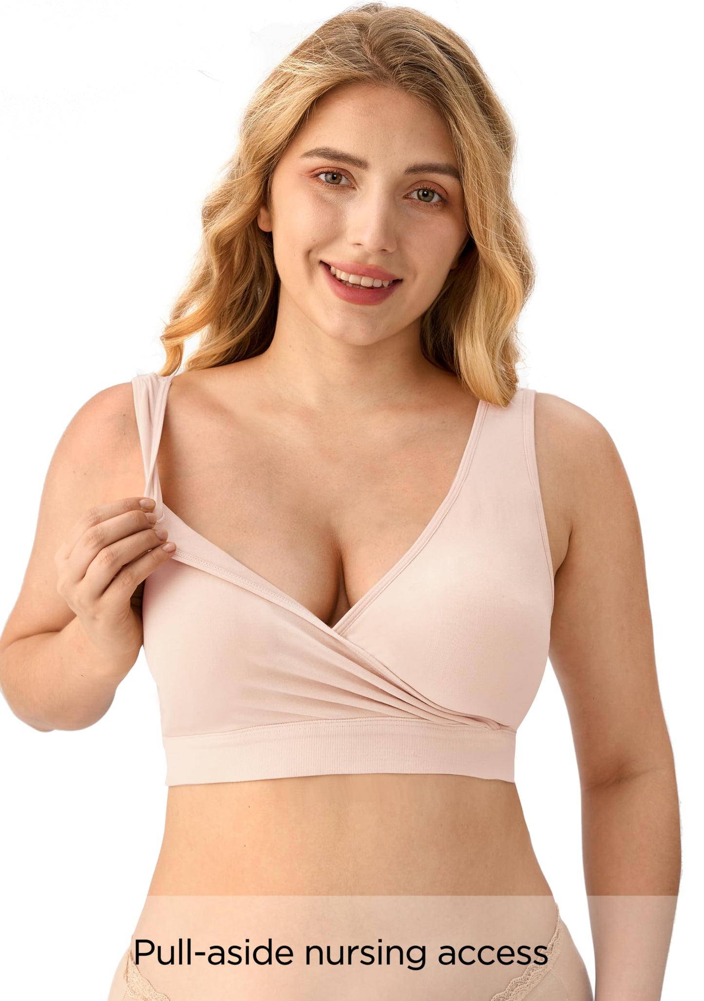 HBselect Nursing Bras for Breastfeeding, Maternity Nursing Sleep Bra Wireless Pregnancy Sleep Bralette 3/5 Pack