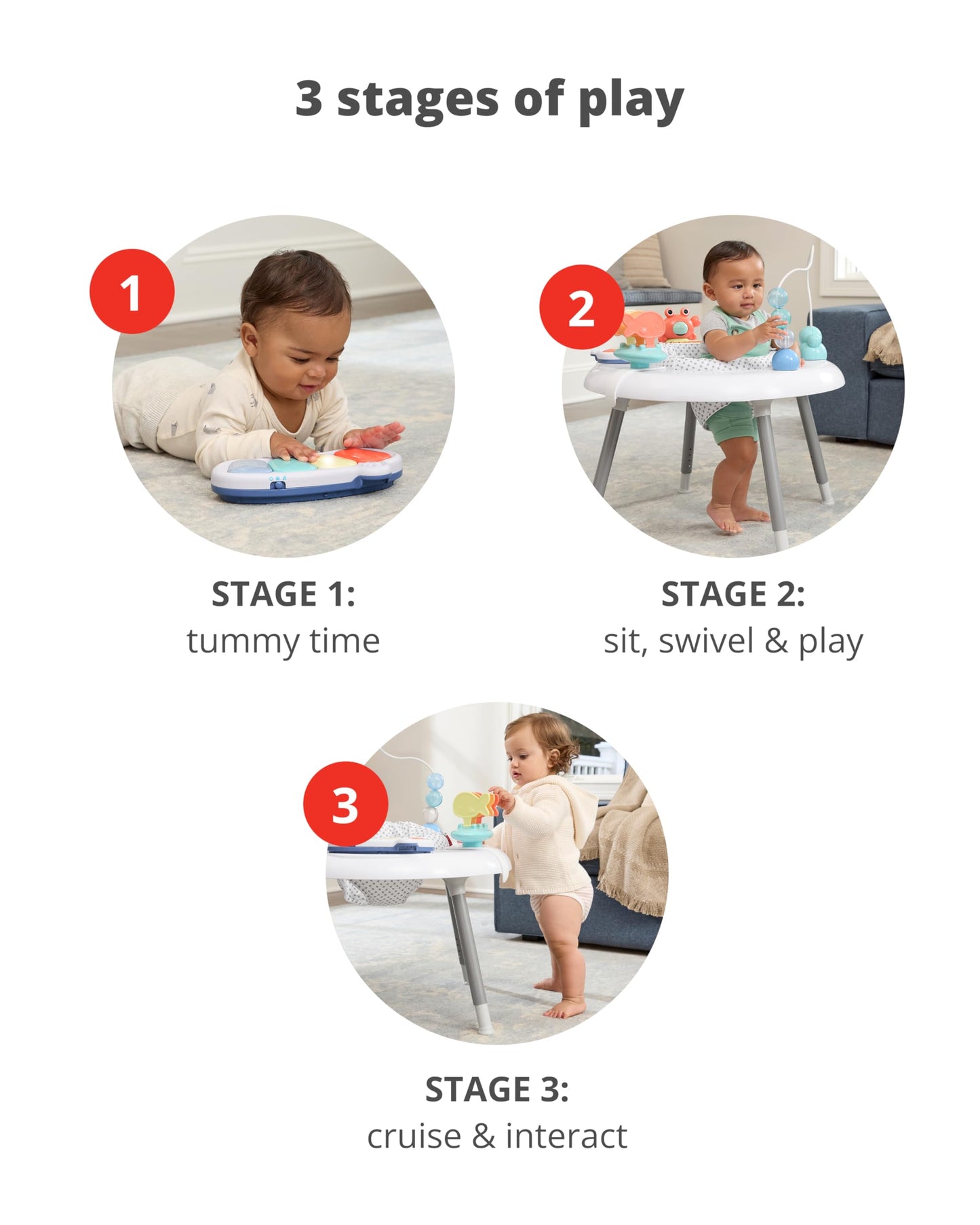 Skip Hop Baby Activity Center: Interactive Play Center with 3-Stage Grow-with-Me Functionality, 4mo+, Explore & More