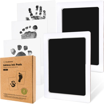 4-Pack Inkless Baby Hand and Footprint Kit - Mess Free Ink Pad for Newborn Keepsake, Dog Nose & Paw Print Kit, Clean Touch Ink Pad for Baby Hand & Footprints, First Mother's Day (Jet Black)