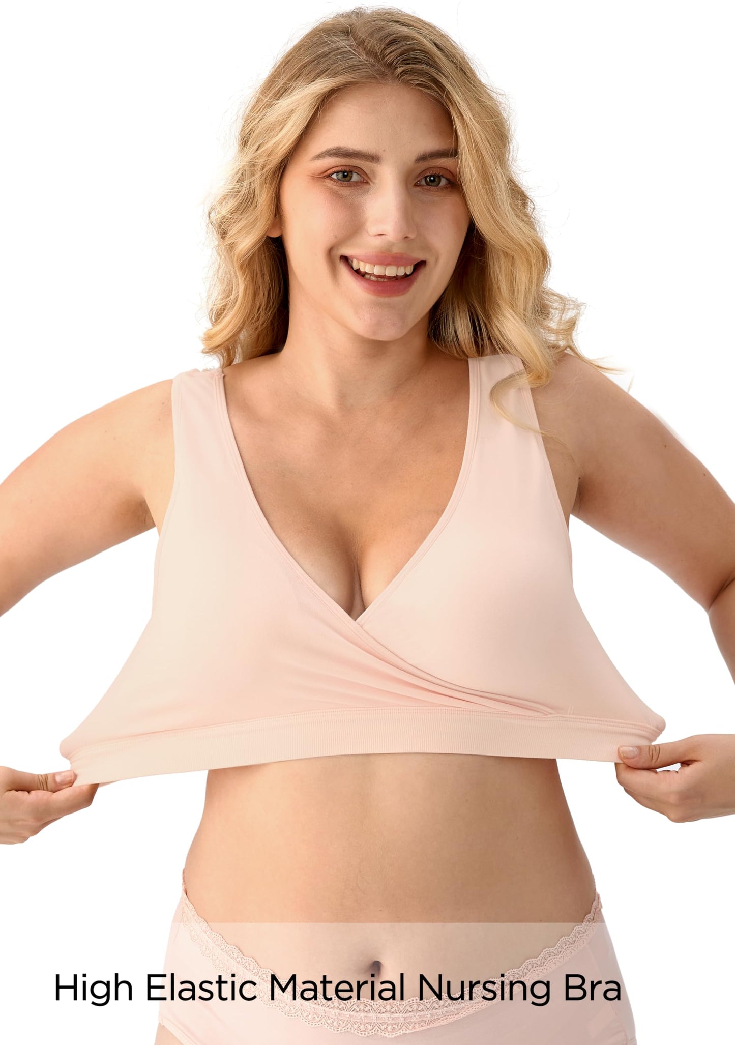 HBselect Nursing Bras for Breastfeeding, Maternity Nursing Sleep Bra Wireless Pregnancy Sleep Bralette 3/5 Pack