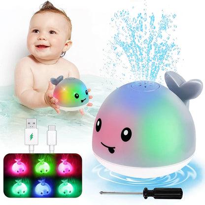 Toddla Whale Bath Toy Sprinkler - Water Pool Toys for Toddlers 1-3, Light Up Floating Baby Bath Toys, Birthday Gift for 1 2 3 4 5 Year Old Boys Girls,, Water Sensory Toys for Kids