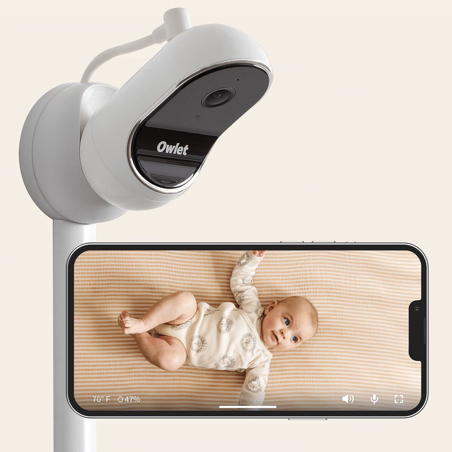 Owlet Dream Sight (Gen 3) Smart Video Baby Monitor | 2K HD Camera w/Night Vision | Detects Crying, Motion & Temperature | Customizable Alerts | Two-Way Talk | Secure Wi-fi