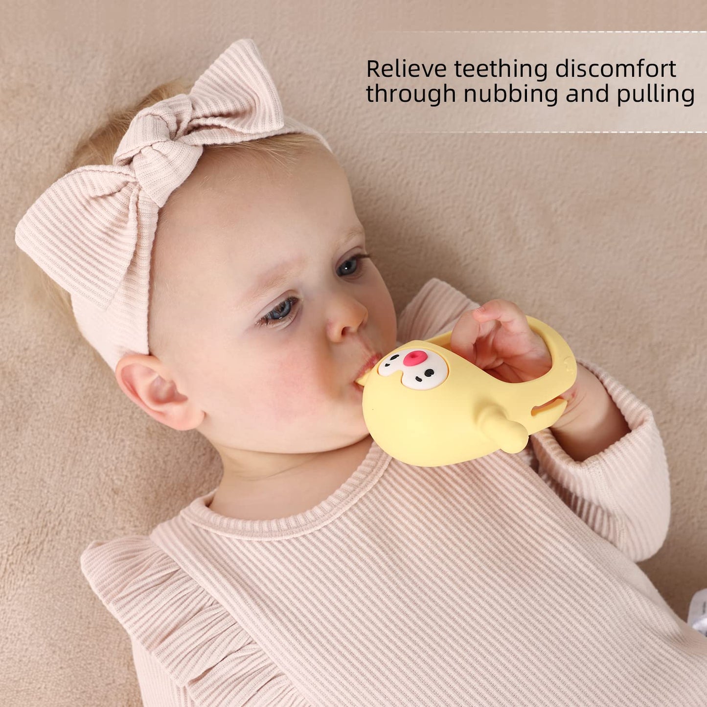 Smily Mia Penguin Teethers, Silicone TeethingToys for Babies 0-6Months, Baby Teethers for 3-6Months, Hand Teether for Infants, Teething/Teether Pacifiers for Infants, Light Purple