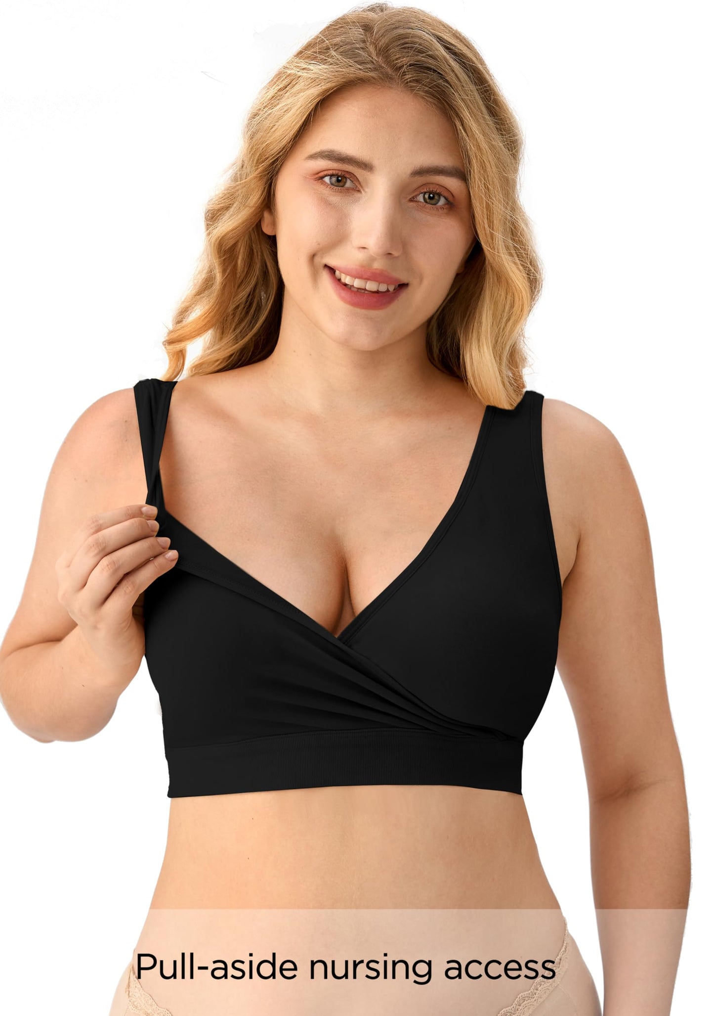 HBselect Nursing Bras for Breastfeeding, Maternity Nursing Sleep Bra Wireless Pregnancy Sleep Bralette 3/5 Pack