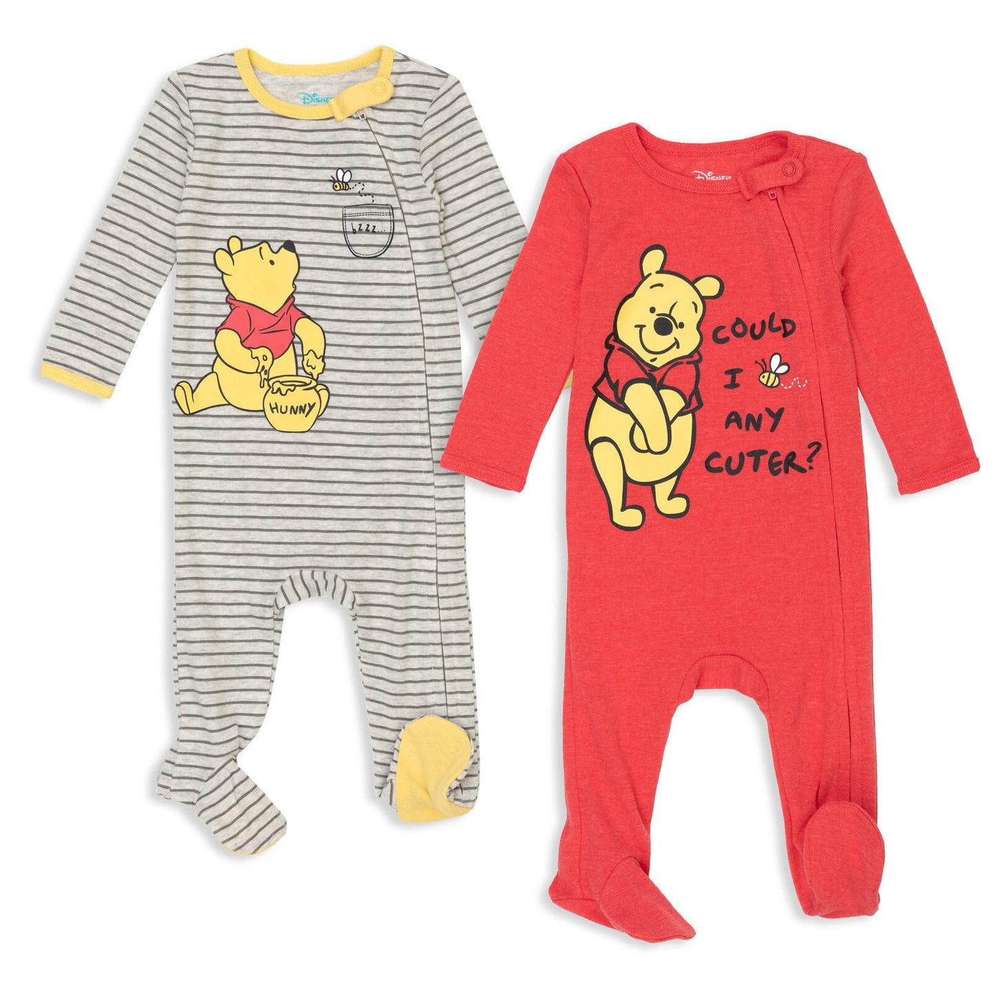 Disney Baby 2 Pack Zip Up Sleep N' Plays Newborn to Infant Sizes (Newborn - 24 Months)