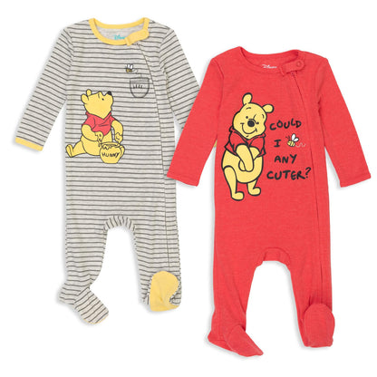 Disney Baby 2 Pack Zip Up Sleep N' Plays Newborn to Infant Sizes (Newborn - 24 Months)