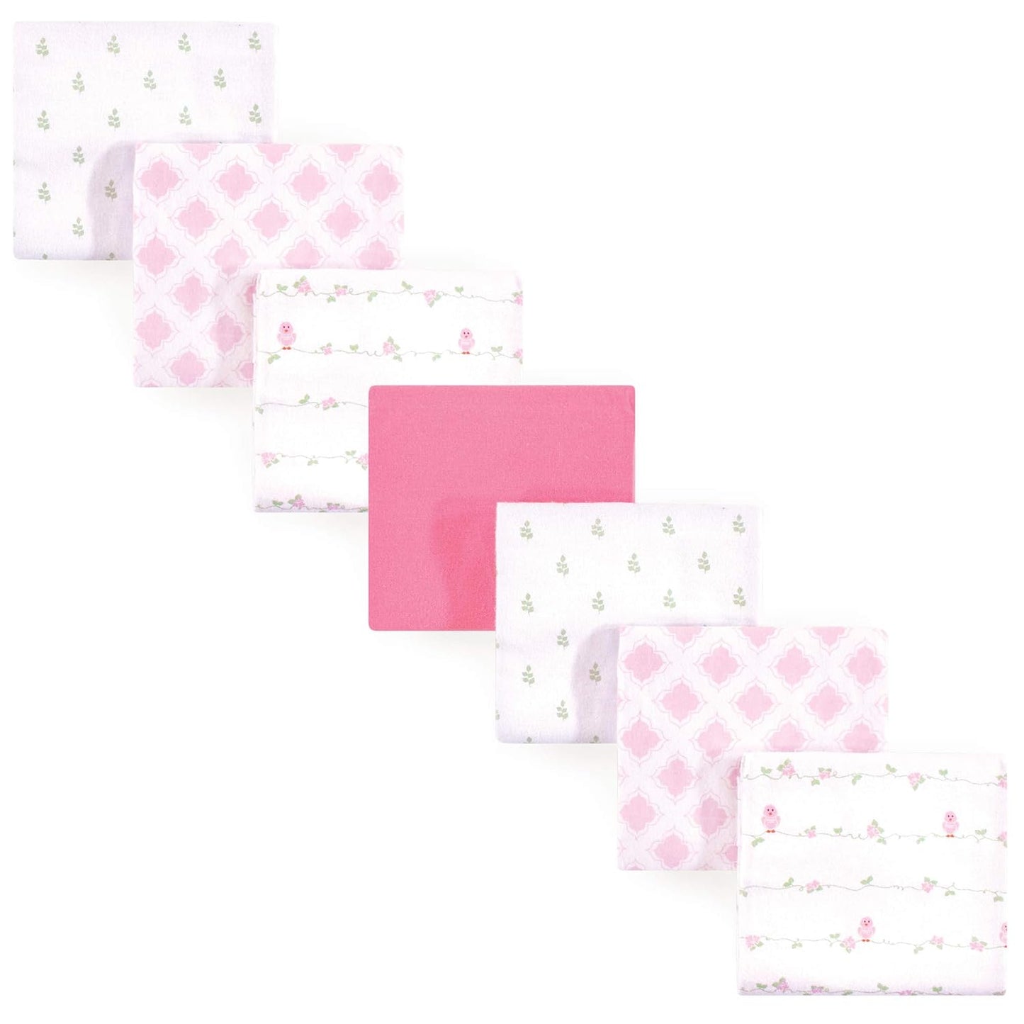Luvable Friends Unisex Baby Cotton Flannel Receiving Blankets, Rainbow 7-Pack, One Size