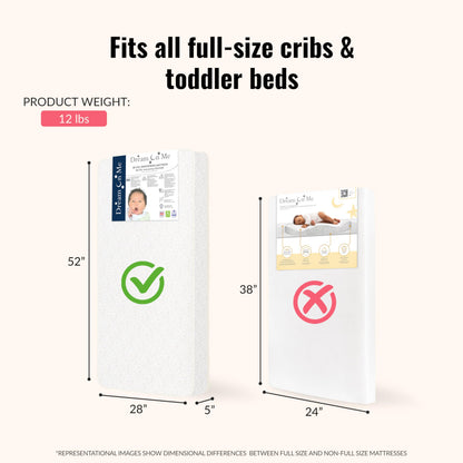 Dream On Me Twilight 5” 88 Coil Inner Spring Crib & Toddler Mattress – Brown Cloud, Greenguard Gold & BSA Certified, Waterproof & Stain-Resistant Cover, Fits Standard Full-Size Cribs & Toddler Beds