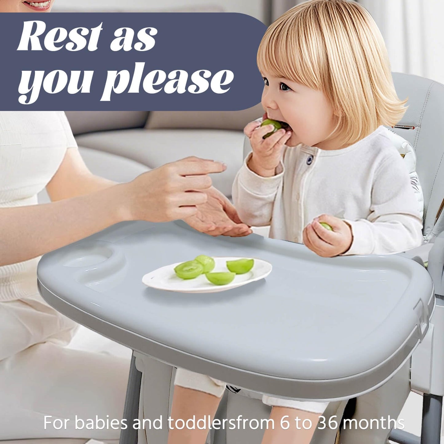 5 in 1 Convertible Baby High Chair Foldable, Baby Swing for Infants to Toddler,Portable Baby Feeding Chair, High Chairs for Babies and Toddlers, Silla de Comer para Bebe(White)