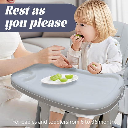5 in 1 Convertible Baby High Chair Foldable, Baby Swing for Infants to Toddler,Portable Baby Feeding Chair, High Chairs for Babies and Toddlers, Silla de Comer para Bebe(White)
