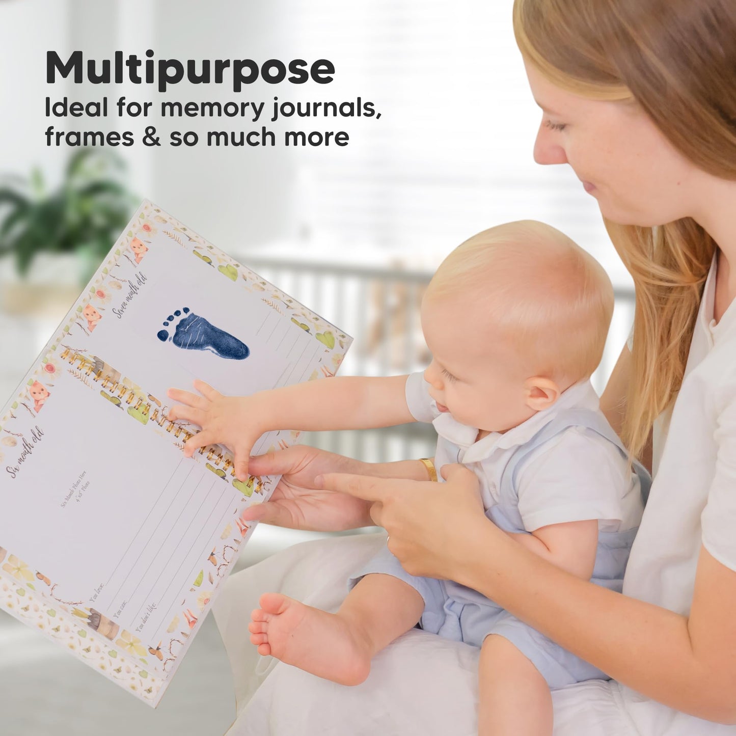 4-Pack Inkless Baby Hand and Footprint Kit - Mess Free Ink Pad for Newborn Keepsake, Dog Nose & Paw Print Kit, Clean Touch Ink Pad for Baby Hand & Footprints, First Mother's Day (Jet Black)