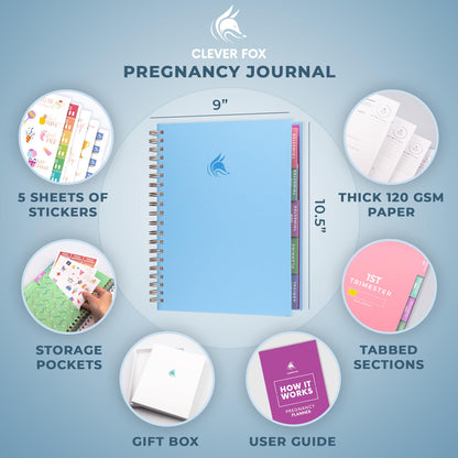 Clever Fox Pregnancy Journal & Memory Book - Pregnancy Planner & Notebook for Expecting Moms – Baby Keepsake, First Time Moms Gift (Lavender, 9" x 10.5")
