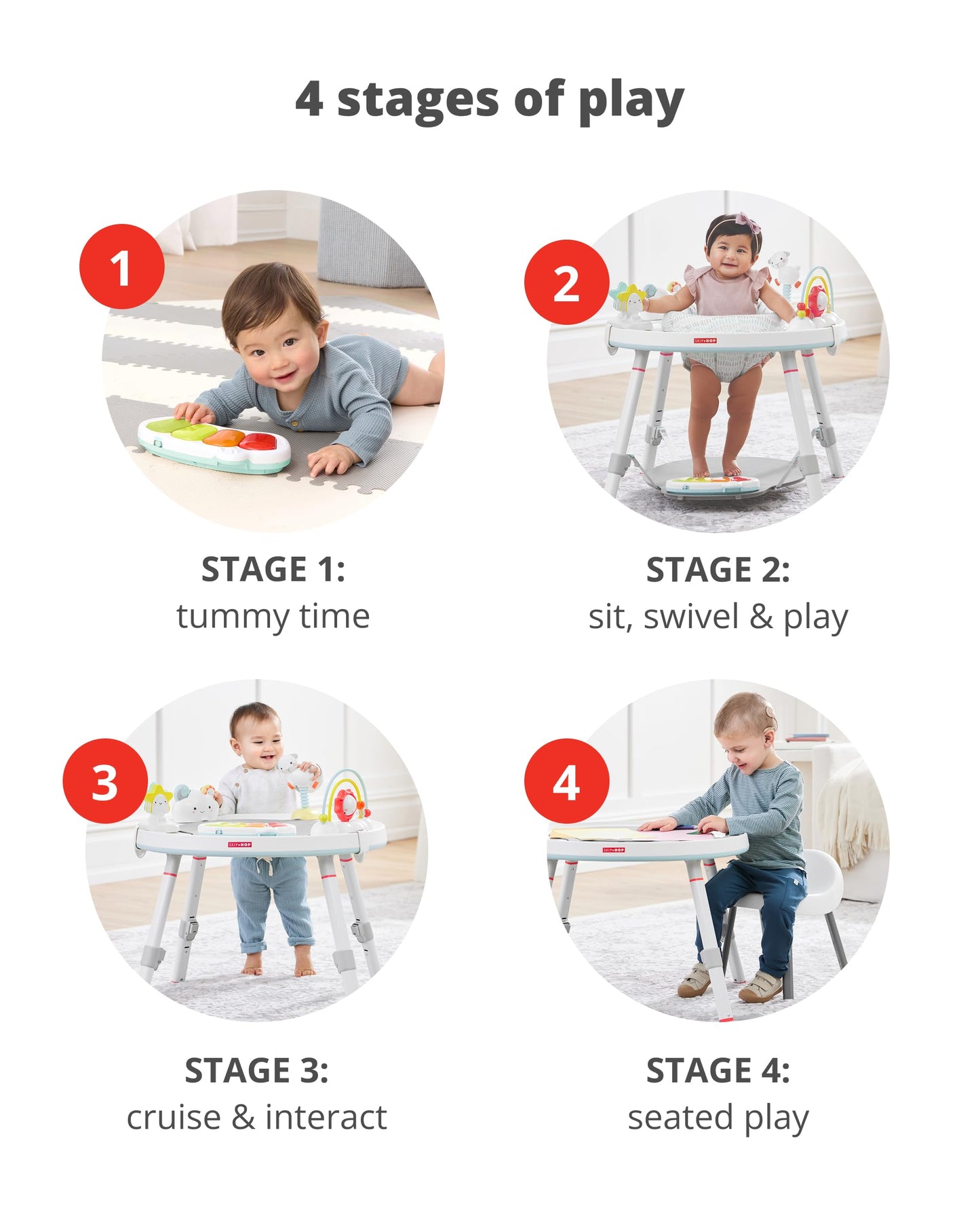 Skip Hop Baby Activity Center: Interactive Play Center with 3-Stage Grow-with-Me Functionality, 4mo+, Explore & More