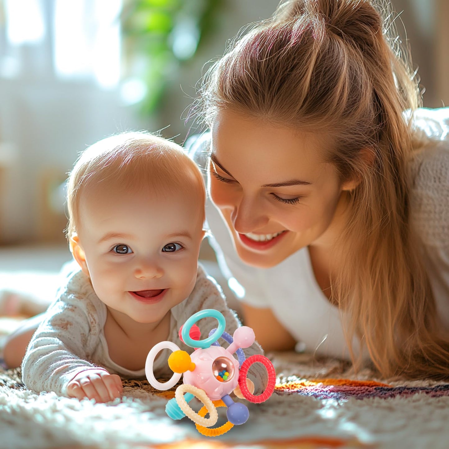 Baby Montessori Sensory Toys for 0-6 6-12 Months, Baby Teether Teething Toys for Babies 0 3 6 9 12 18 Months, Newborn Infant Learning Developmental Toys Gifts for 1 2 Year Old Boys Girls