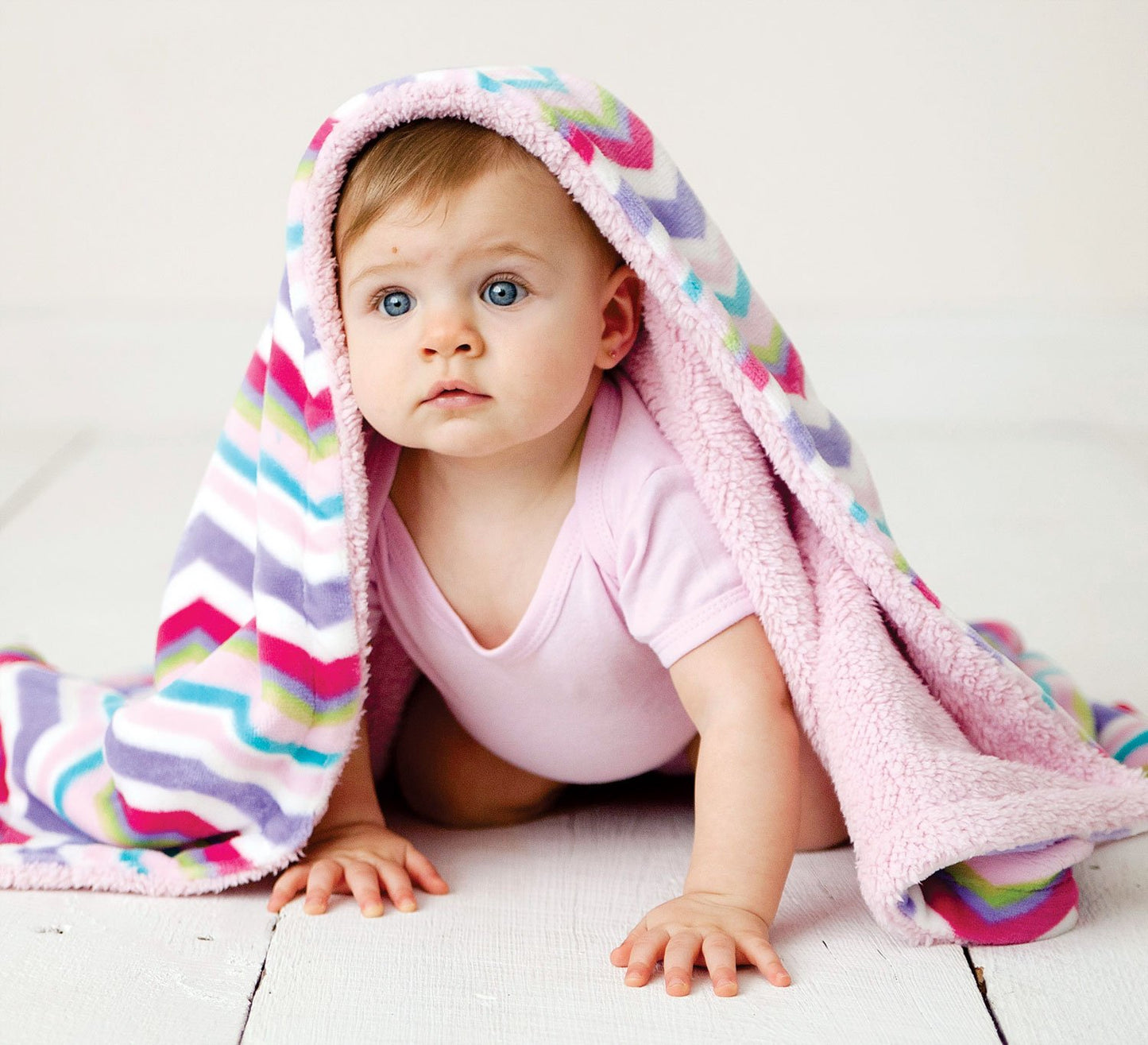Hudson Baby Unisex Baby Plush Mink and Sherpa Blanket, Pink Floral, One Size
