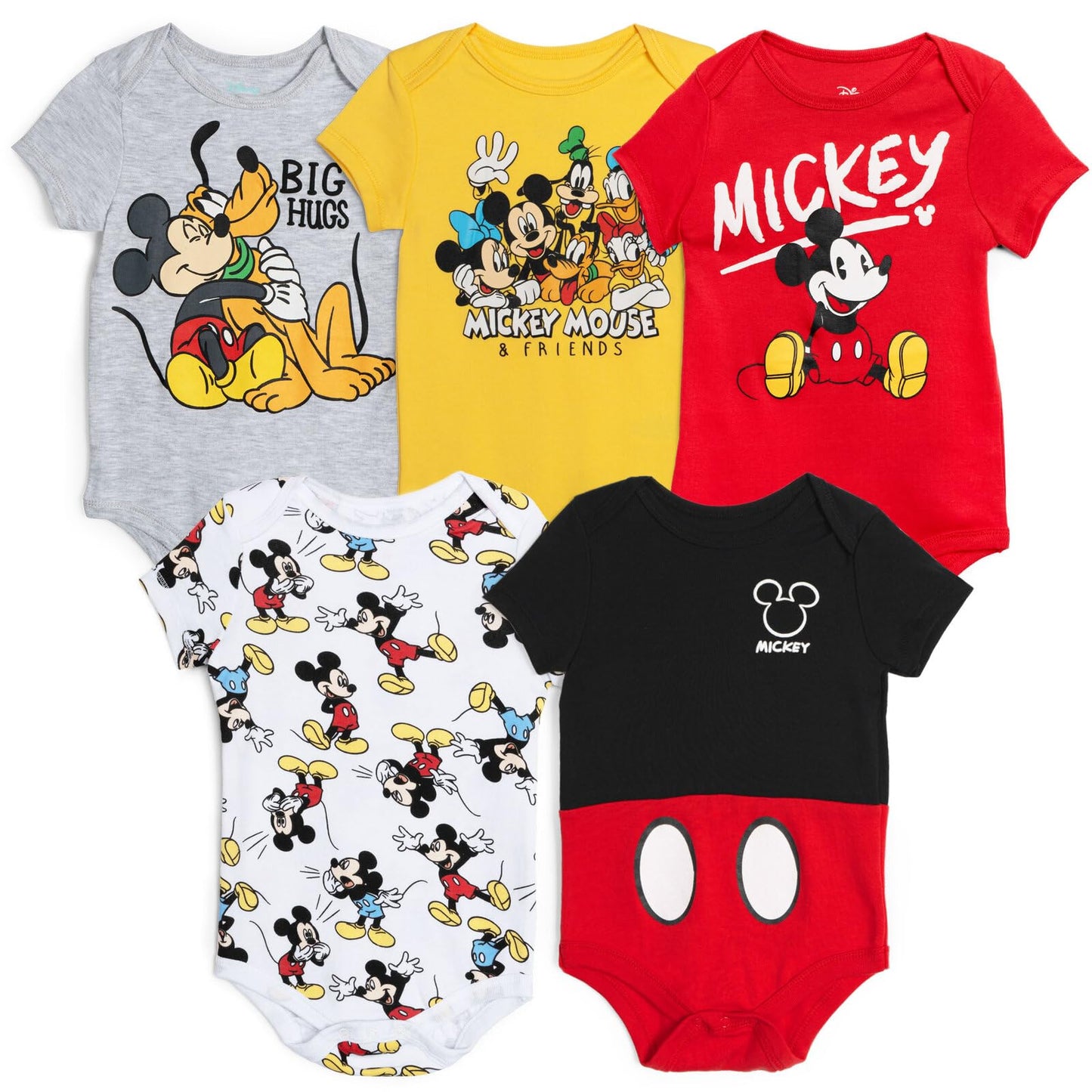 Disney Baby 5 Pack Bodysuits Newborn to Infant Sizes (Newborn - 24 Months)