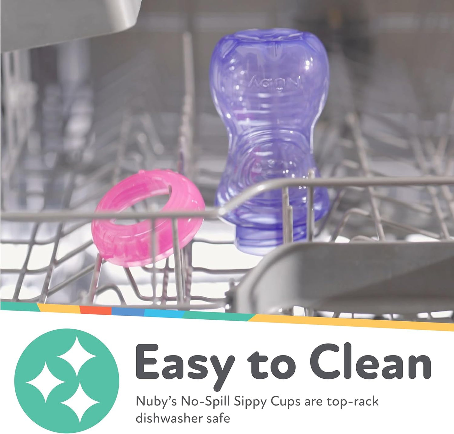 Nuby No-Spill Sippy Cup with Flex Straw - (3-Pack) 10-Ounce Bottles - Sippy Cups for Toddlers 12+ Months - Neutral Color Training Cups for Toddlers
