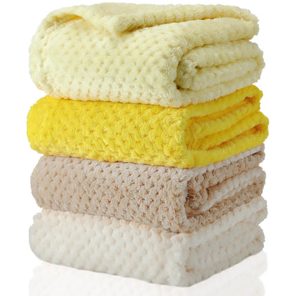 Frienda 4 Pcs Baby Fuzzy Blanket Fluffy Baby Blanket for Boys Girls Soft Warm Infant Newborn Toddler Receiving Nursery Bed Supplies, 32 x 24 Inch(Pink Color)