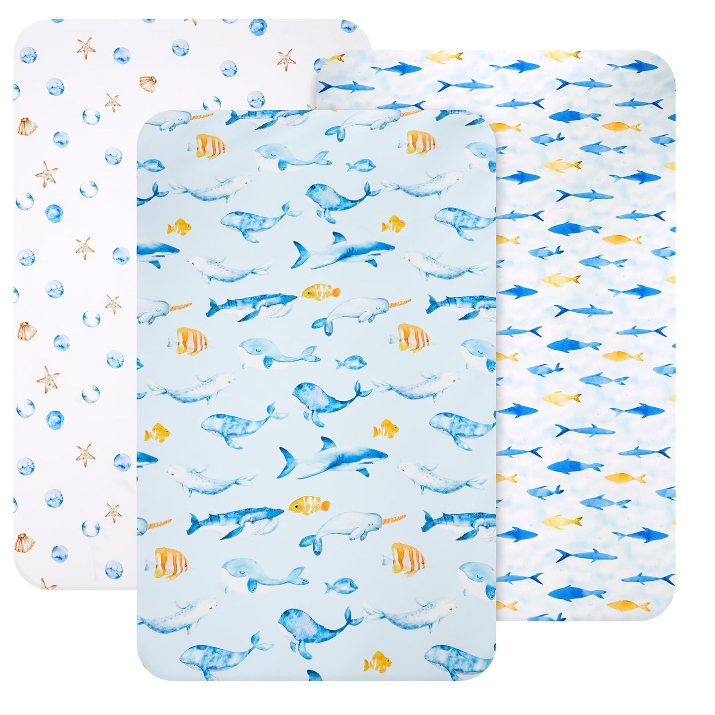 david's kids 3 Pack Fitted Crib Sheets, Ultra Soft Breathable Comfortable Baby Sheet Set for Boys Girls Neutral, 28x52 Inch Fits Standard Crib and Toddler Mattresses, Dinosaur