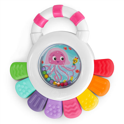 Baby Einstein Outstanding Opus The Octopus Sensory Rattle & Teether Multi-Use Toy, BPA Free & Chillable, 3 Months & up, Multicolored