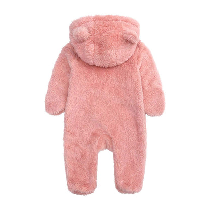 Babymine Newborn Baby Jumpsuit Hooded Fleece Rompers Long Sleeve Onesie Outwear Outfits
