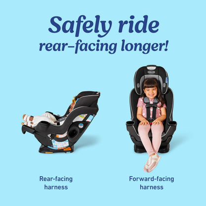 Graco Extend2Fit 3-in-1 Convertible Car Seat, 3 Modes – Rear Facing, Forward Facing Baby Car Seat and Highback Booster Seat, Adjustable Extension Panel for Extra Legroom, Cullen