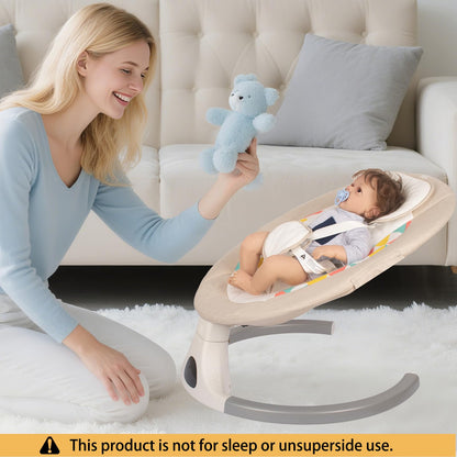 JFOVMCYG Electric Baby Swing for Infants and Toddlers, Portable Rocker with 5 Sway Speeds, Bluetooth Music, Remote Control, 10 Preset Melodies for Newborn Boy & Girl, 0-9 Months, Gray