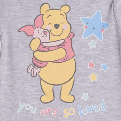 Disney Classics Winnie the Pooh Mickey Mouse Baby Hoodie Bodysuit and Pants 3 Piece Outfit Set (Newborn - 24 Months)