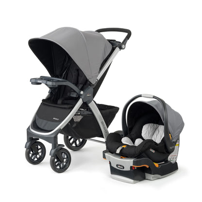 Chicco Bravo® 3-in-1 Trio Travel System, Bravo® Quick-Fold Stroller with KeyFit® 30 Infant Car Seat and Base, Car Seat and Stroller Combo | Parker