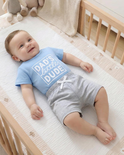 Jecson Newborn Boy Clothes Baby Boy Outfits Summer Set 6-Piece Cotton Short Sleeve Top and Shorts for 0-18M