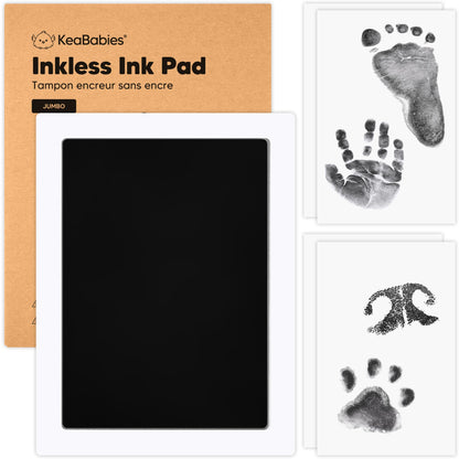 4-Pack Inkless Baby Hand and Footprint Kit - Mess Free Ink Pad for Newborn Keepsake, Dog Nose & Paw Print Kit, Clean Touch Ink Pad for Baby Hand & Footprints, First Mother's Day (Jet Black)