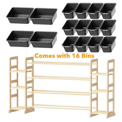 SpaceAid Toy Storage Organizer with 6 Shelves and 12 Bins, Bookshelf/Bookcase, Kids Bin Shelf, Toys Box for Playroom Organization for Bedroom & Room Decor, White, 52.3" W